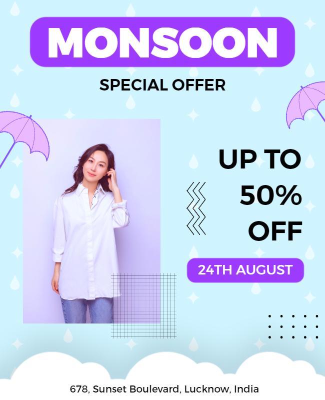 Monsoon Fashion Special Offer Flyer Template