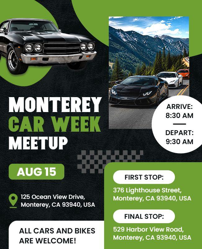 Monterey Car Week Meetup Flyer Template