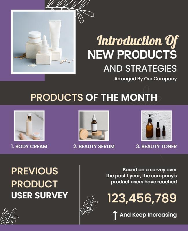 Monthly Beauty Products Introduction Flyer Template