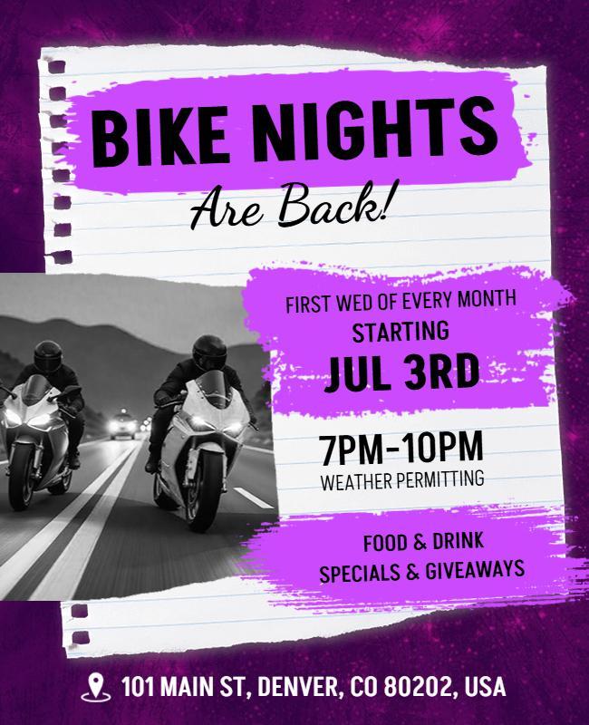 Monthly Bike Nights Event Flyer Template