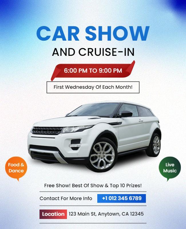 Monthly Car Show and Cruise in Event Flyer Template