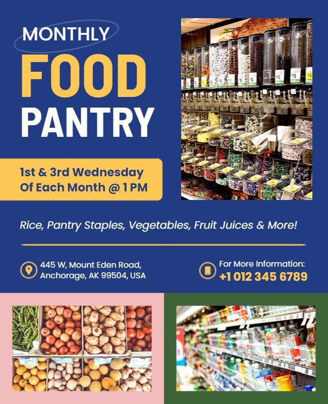 Monthly Food Pantry Event Flyer Template