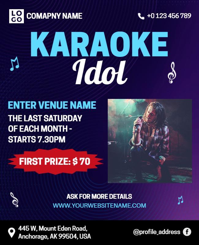 Monthly Karaoke Idol Competition Flyer Template