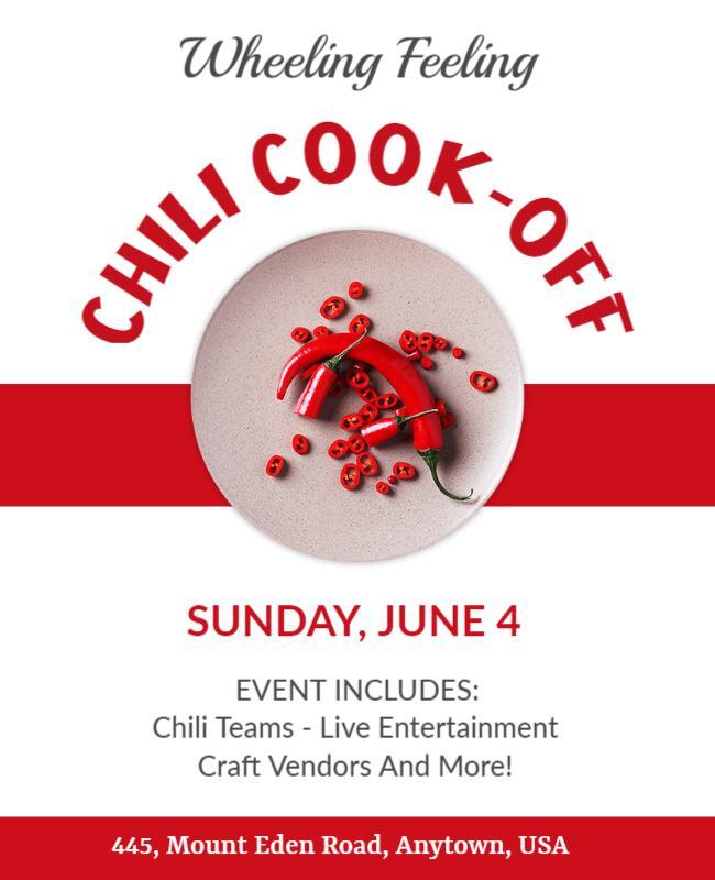 Monza Chili Cook Off Flyer or Chili Cookoff Flyer Template