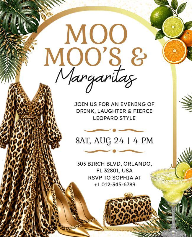 Moo Moo's and Margaritas Party Flyer Template