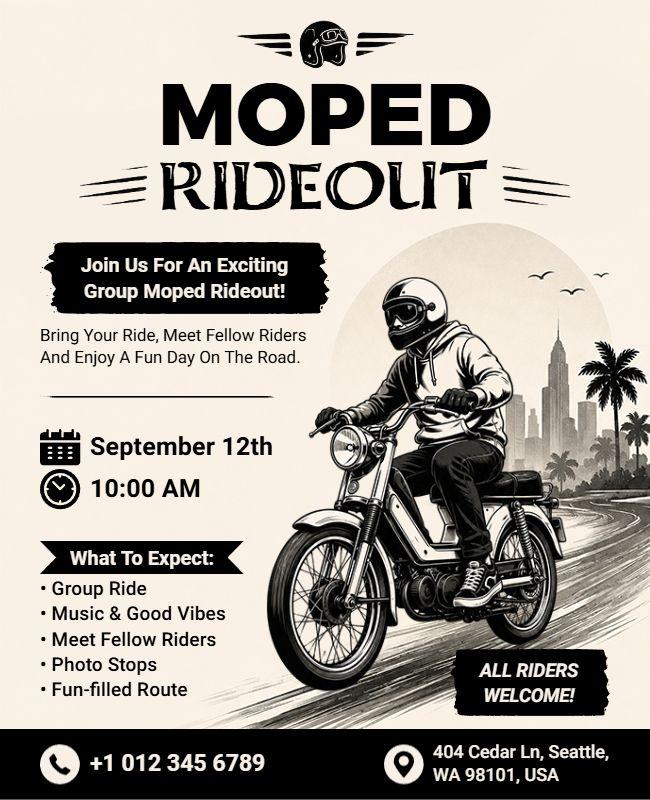 Moped Rideout Event Flyer Template