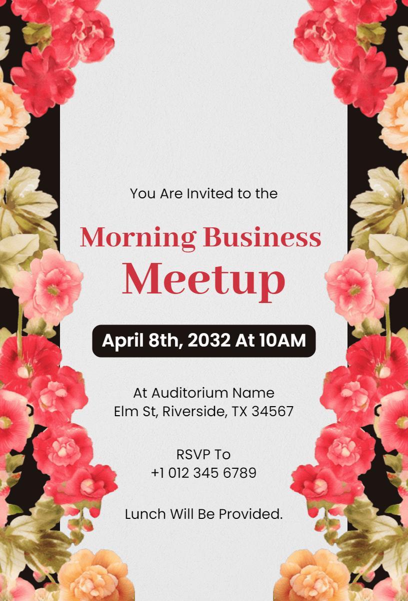 Morning Business Meetup Networking Session Invitation Template