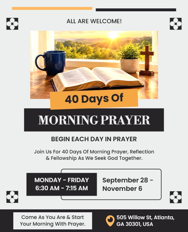 Morning Prayer and Reflection Event Flyer Template
