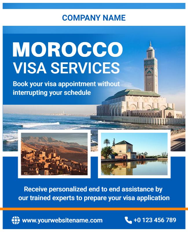Morocco Visa Appointment Services Flyer Template