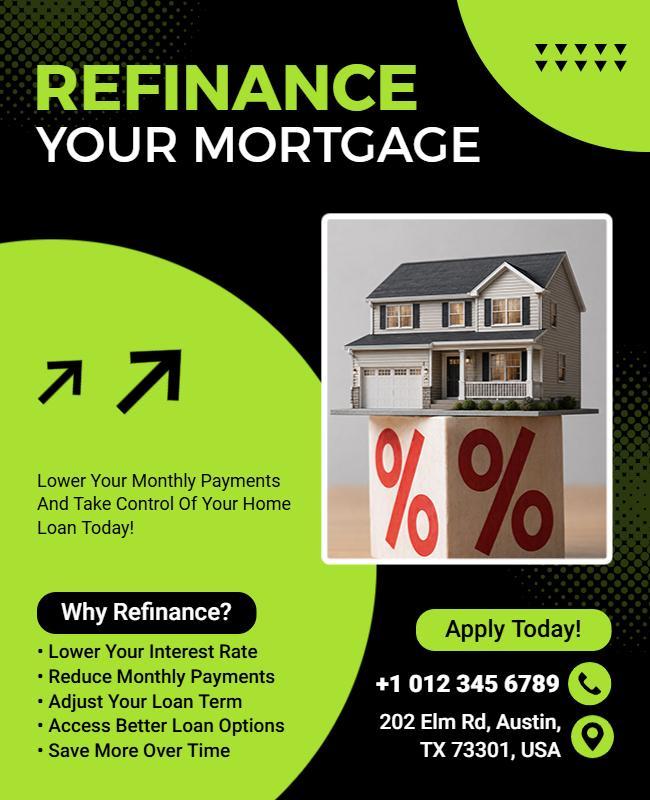 Mortgage Refinance Promotion Flyer Template