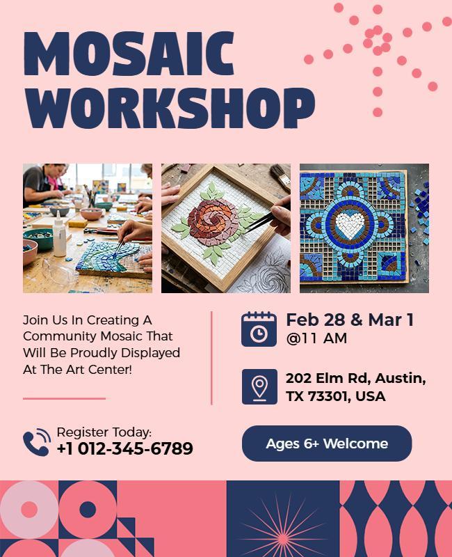 Mosaic Workshop Event Flyer Template