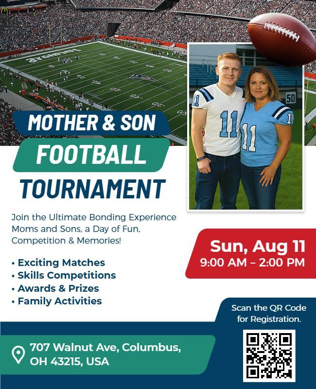 Mother and Son Football Tournament Event Flyer Template