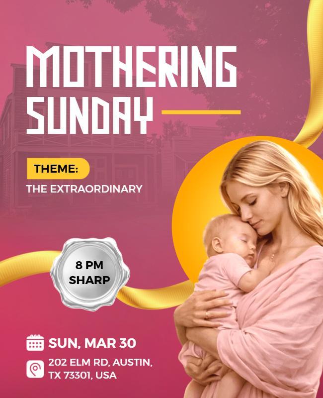 Mothering Sunday Event Celebration Poster Template