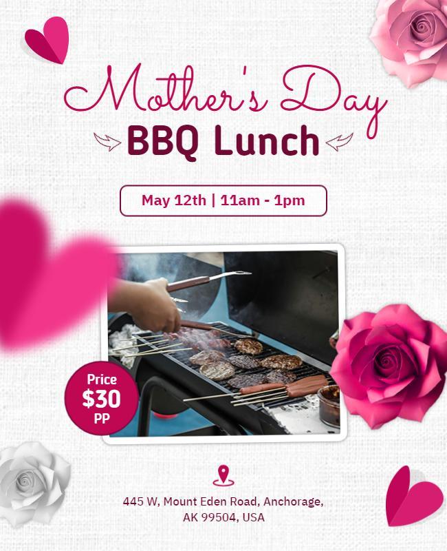 Mothers Day Bbq Lunch Celebration Flyer Template