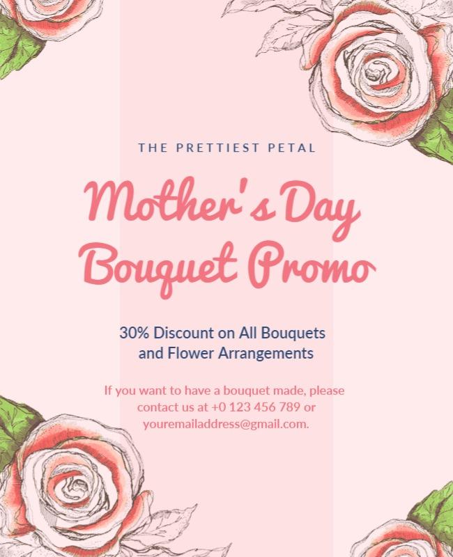 Mothers Day Bouquet Promotion Flyer Template