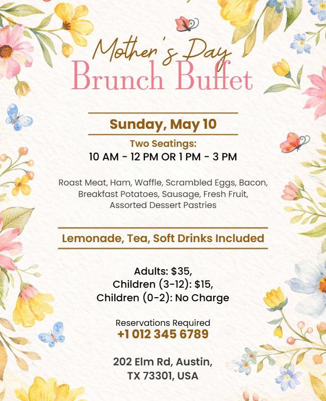 Mother's Day Brunch Buffet Flyer Template