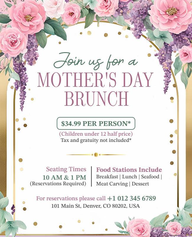 Mother's Day Brunch Flyer Template