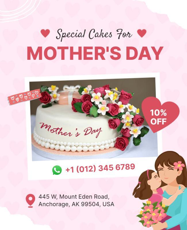 Mothers Day Cake Promotion Flyer Template