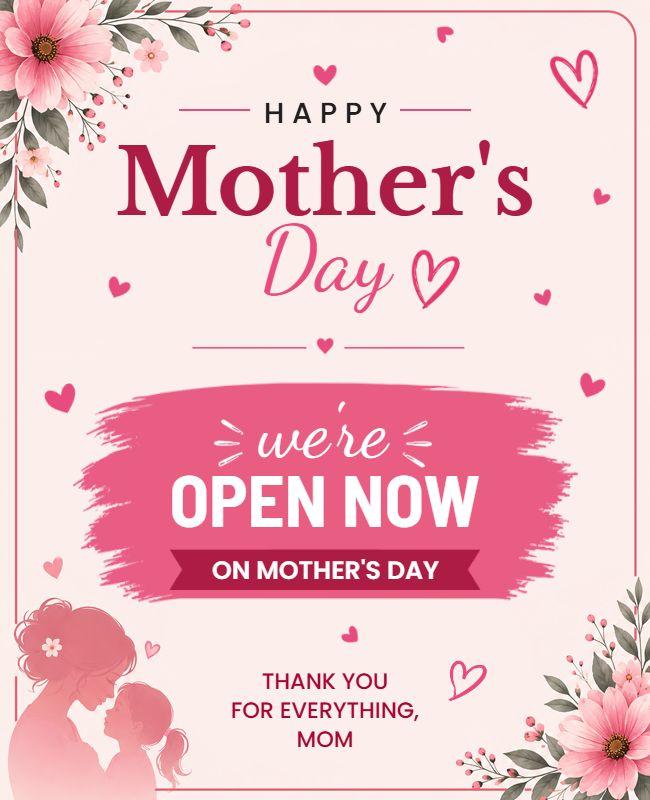 Mother's Day Celebration Announcement Poster Template