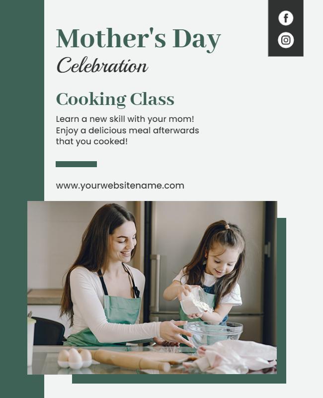 Mothers Day Cooking Class Celebration Flyer Template