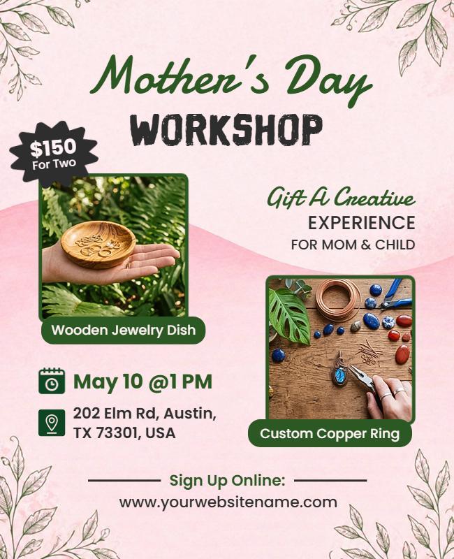 Mother's Day Creative Workshop Poster Template