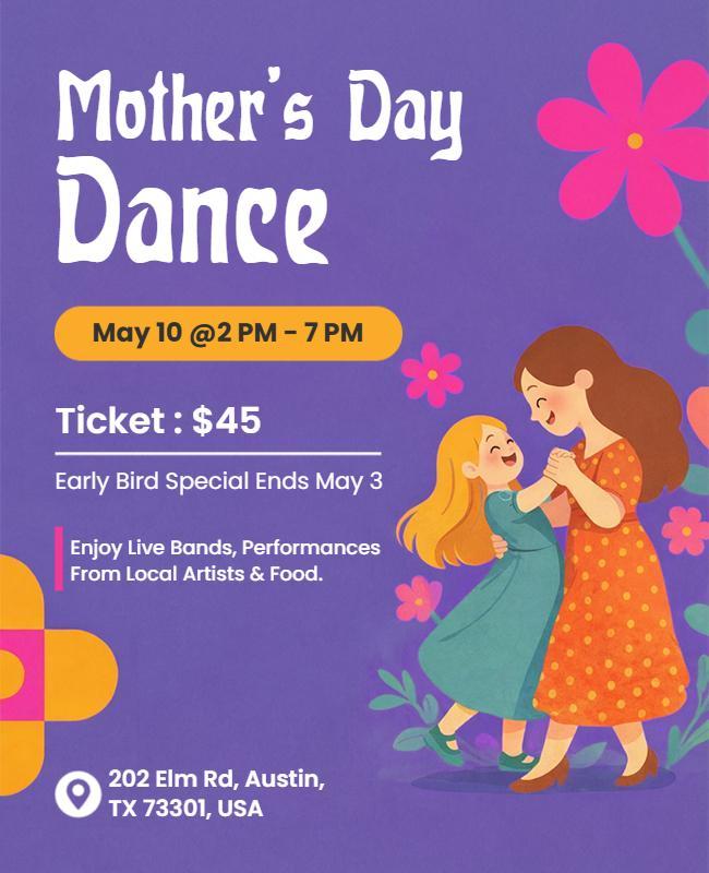 Mother's Day Dance Event Flyer Template