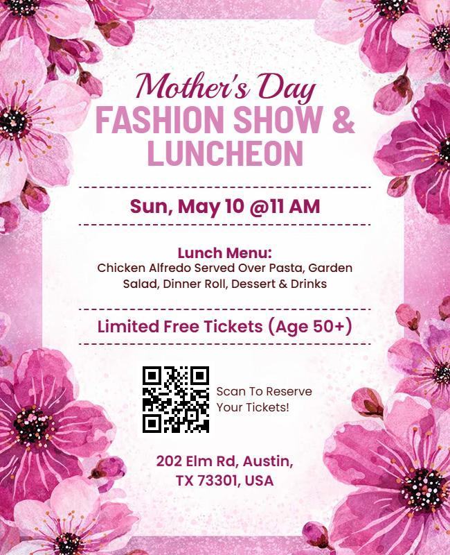 Mother's Day Fashion Show Luncheon Flyer Template