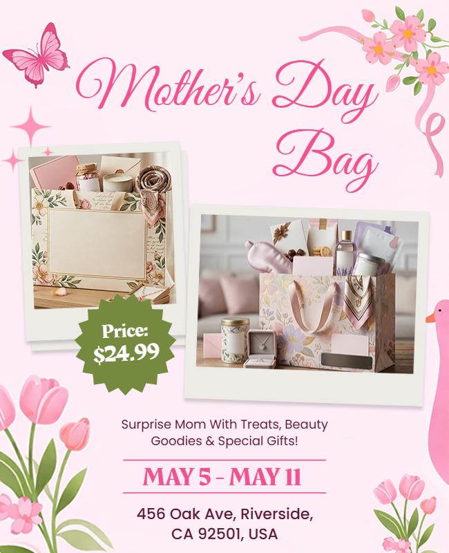 Mother's Day Gift Bag Promotion Flyer Template