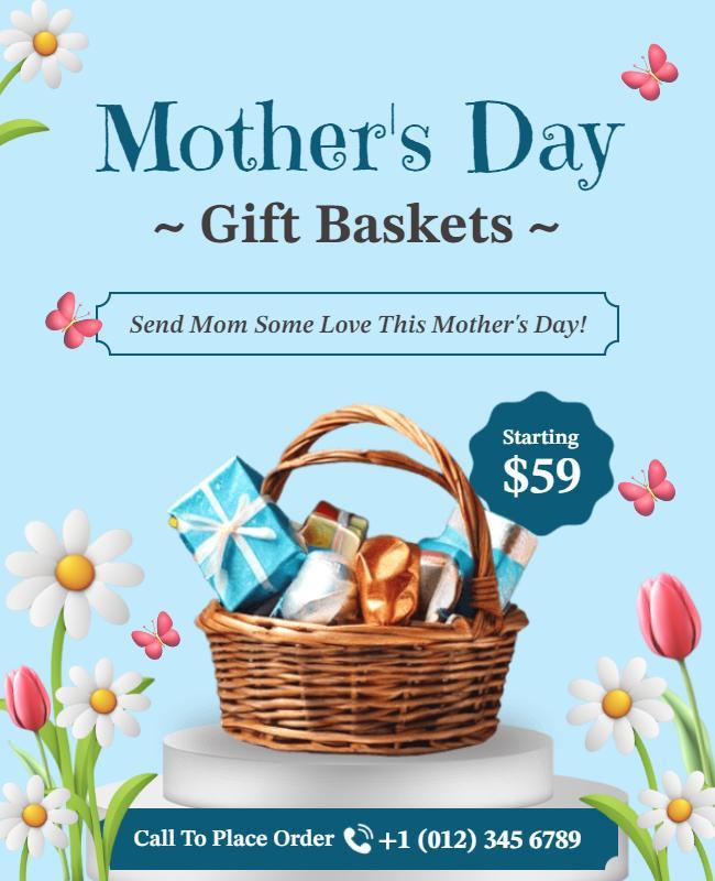 Mothers Day Gift Baskets Promotional Flyer Template