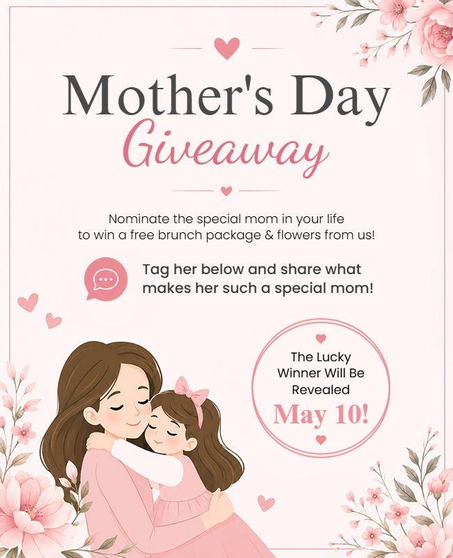 Mother's Day Giveaway Celebration Poster Template