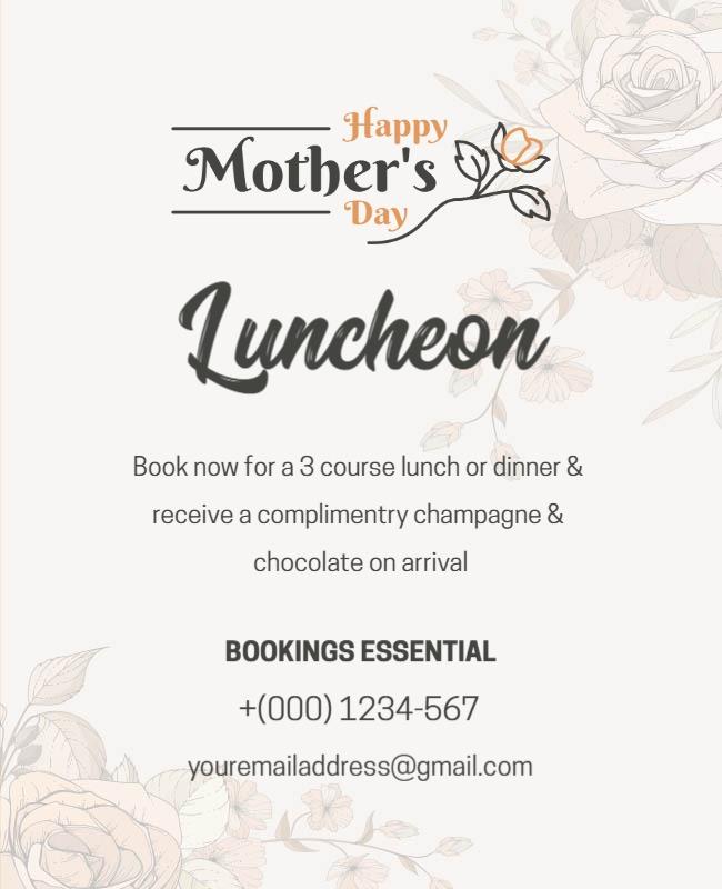 Mothers Day Luncheon Event Flyer Template