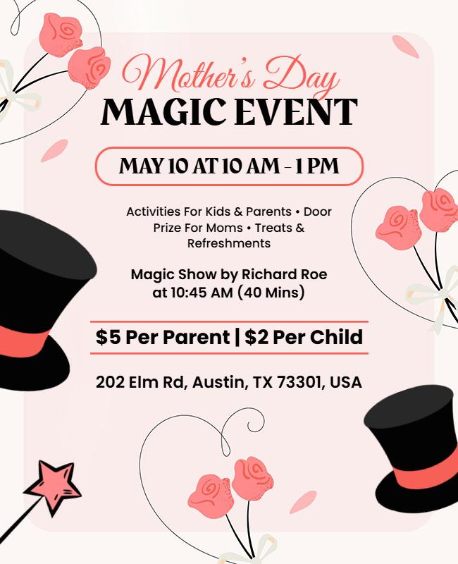 Mother's Day Magic Event Flyer Template