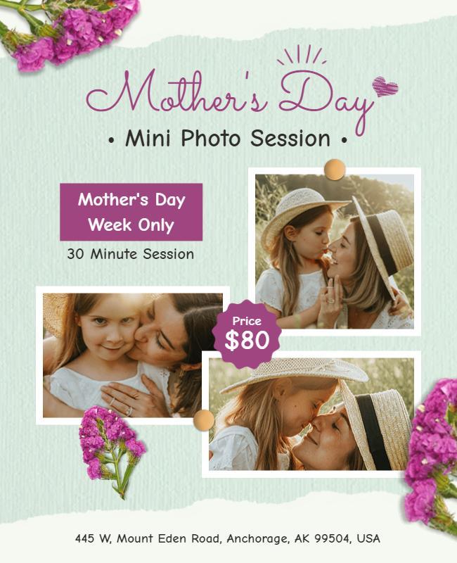 Mothers Day Mini Photo Session Flyer Template