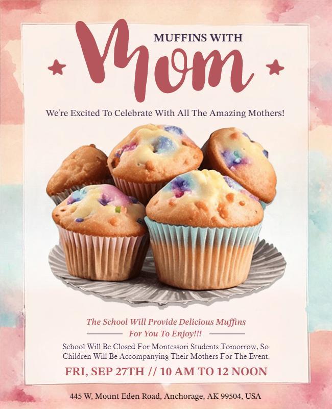 Mother's Day Muffin Celebration Flyer Template