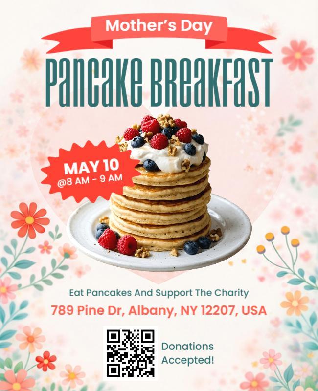 Mother's Day Pancake Breakfast Charity Flyer Template