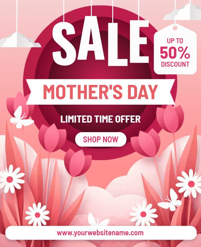 Mother's Day Sale Discount Flyer Template