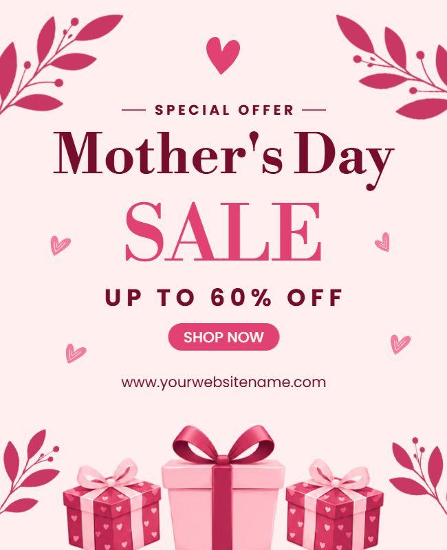 Mother's Day Sale Discount Poster Template
