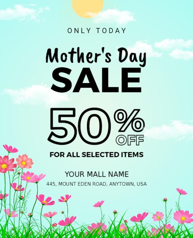 Mothers Day Sale Flyer or Scandal and Guardsman Red Mothers Day Flyer Template