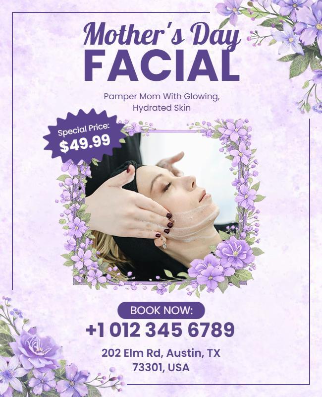 Mother's Day Special Facial Promotion Flyer Template