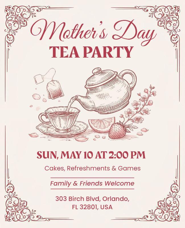 Mother's Day Tea Party Flyer Template