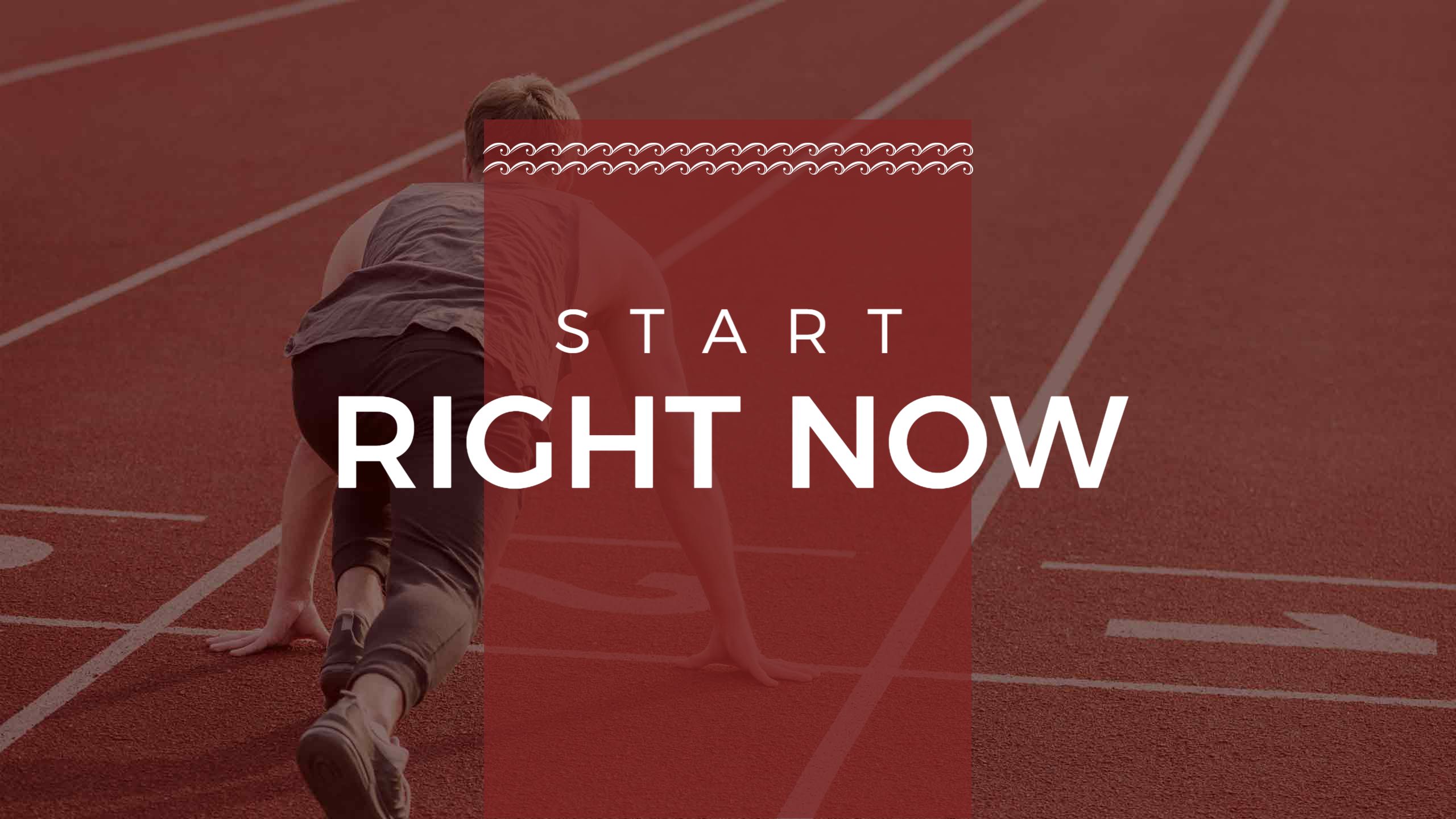 Motivational Athlete on Red Track for Sports Banner Template