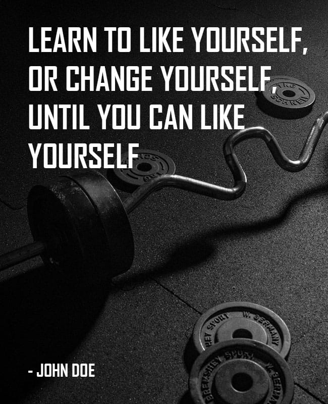 Motivational Black and White Fitness Quote Poster Template