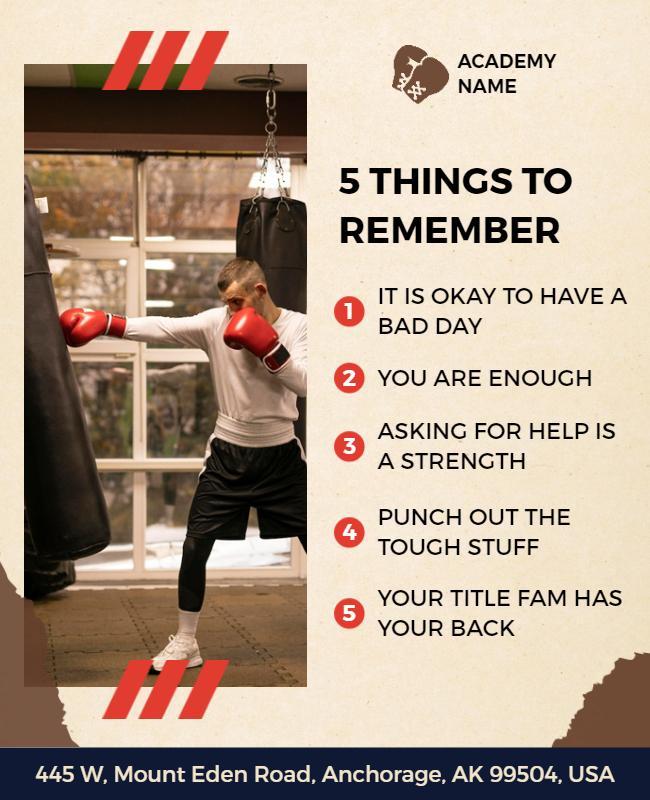 Motivational Boxing Academy Flyer Template