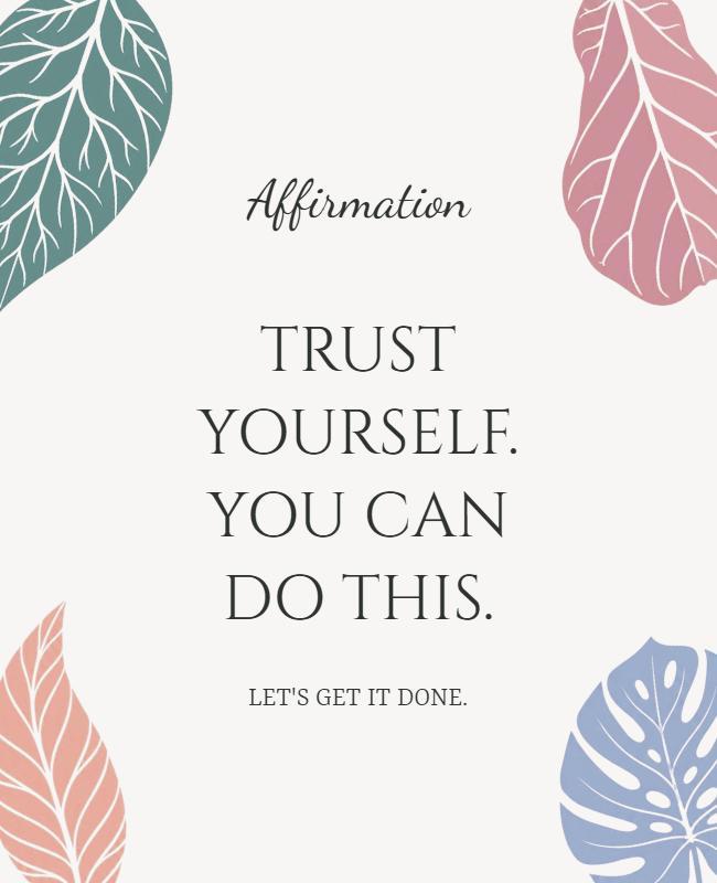 Motivational Daily Affirmation Poster Template