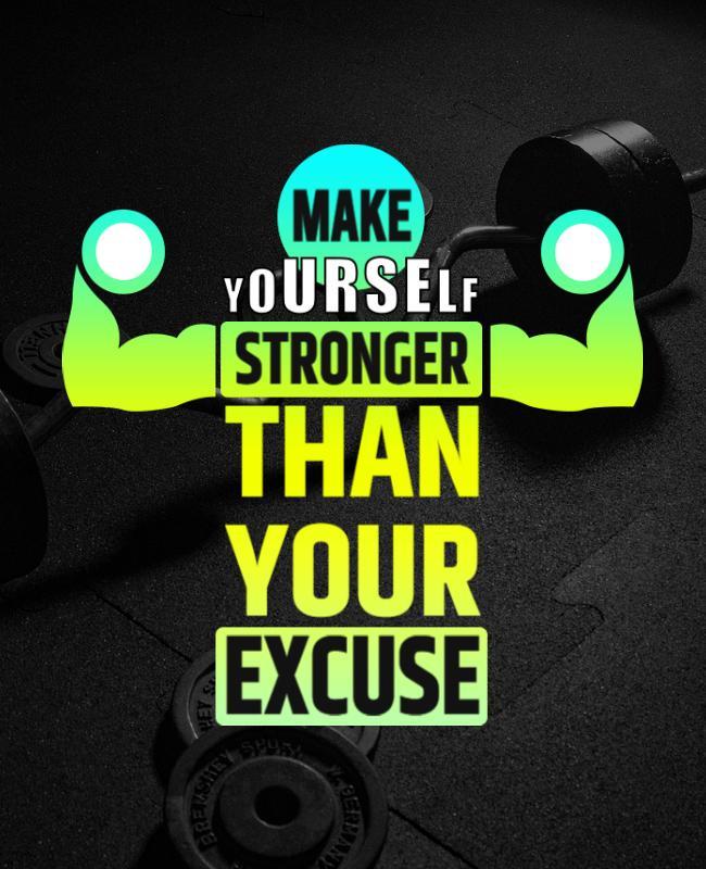 Motivational Fitness Gym Workout Challenge Poster Template
