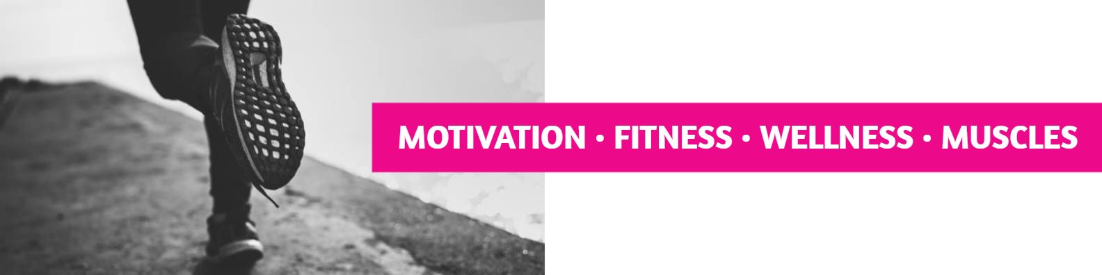 Motivational Fitness Journey in Black and Pink LinkedIn Banner Template