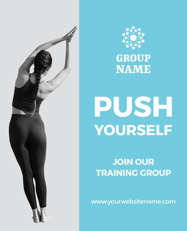 Motivational Fitness Training Group Join Poster Template