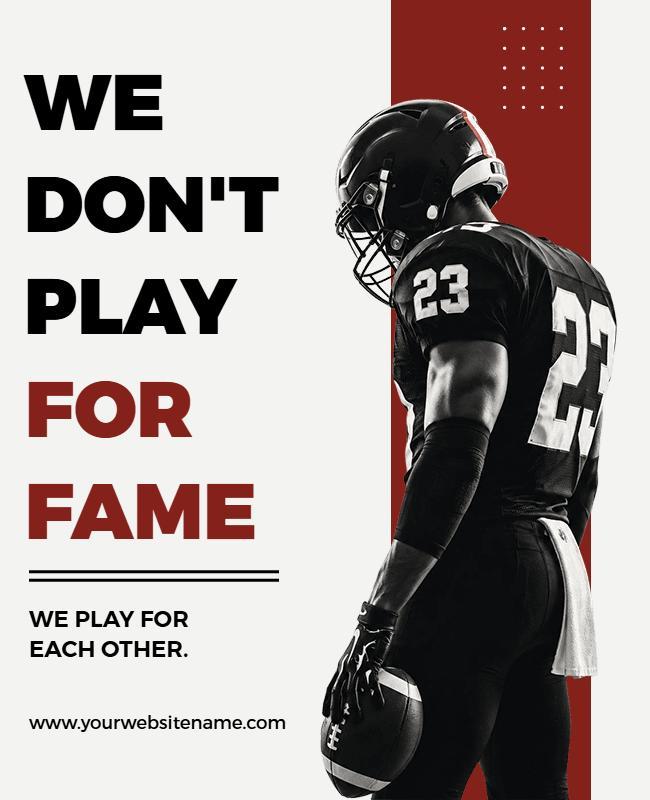 Motivational Football Team Spirit Poster Template
