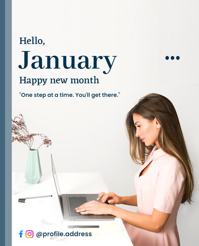 Motivational New Month January Flyer Template