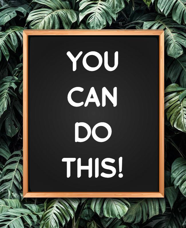 Motivational Quote Framed Chalkboard Wall Art Poster Template